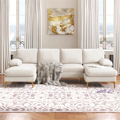 Glam Chenille Upholstered Modular Sectional Sofa at ouch cart