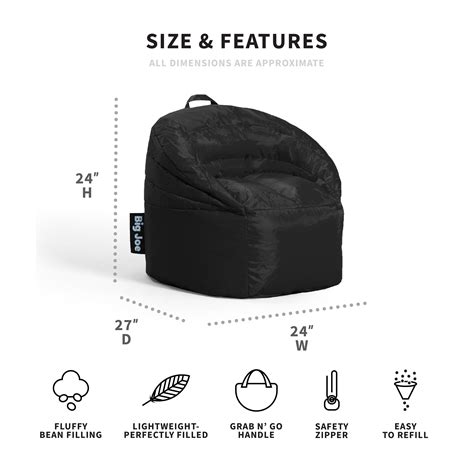 Buy Big Joe Stack Bean Bag Chair, Smartmax 2ft, Black Online at Lowest ...