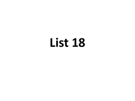 List 18