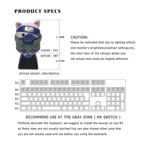 Naruto Keycaps Japanese Anime Cool Black Key Caps,Compatible with ...