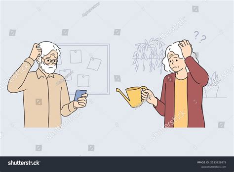 Dementia Alzheimer Disease Older People Trying Stock Vector (Royalty Free) 2533926879 | Shutterstock