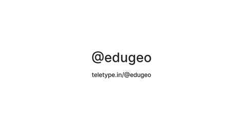 @edugeo — Teletype