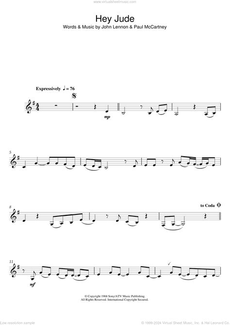 Clarinet Sheet Music For Beginners Beatles