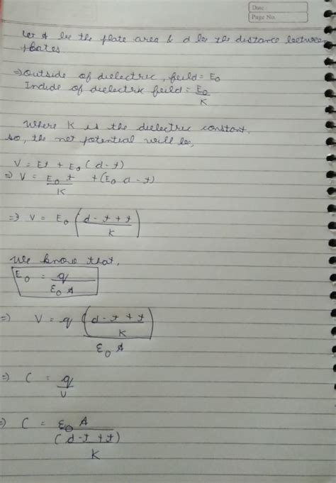 Derive an expression for capacitance of parallel plate capacitor ...