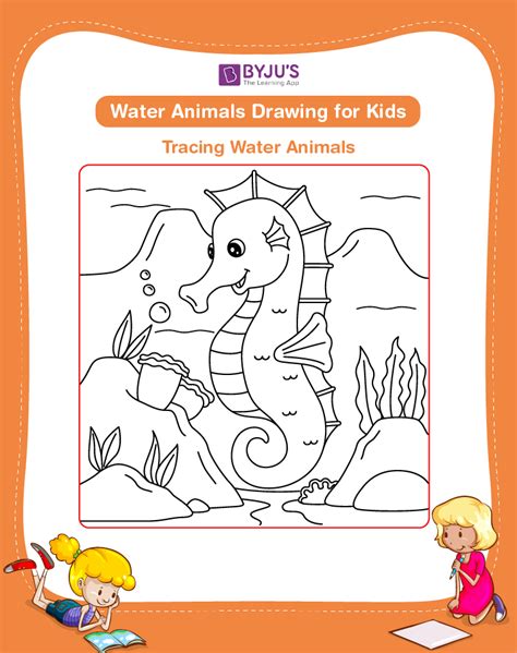 Water Animals Drawing for Kids | Free Water Animals Drawing Ideas for Kids