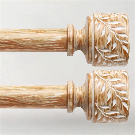 Amazon.com: 2 Pack Boho Wood Curtain Rods for Windows 66 to 120 Inch, 1 ...