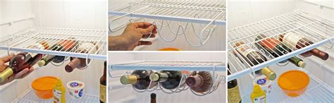 MosQuick® Fridge Bottle Holder Wine Rack - Refrigerator Rack Holds 3 ...
