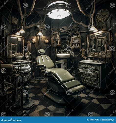 Unique Grungy and Steampunk-themed Dentist Office with a Vintage Green ...