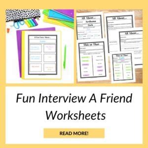 Friend Interview Worksheet 的图像结果