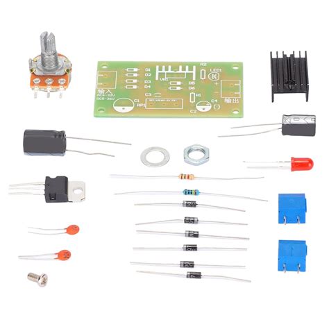 Buy Walfront LM317 Adjustable Regulated Power Supply DIY Kit ABS Board ...