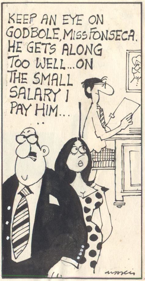 "Untitled 71": Grey Pen Ink Drawing (5x4) by Mario Miranda – ArtZolo.com