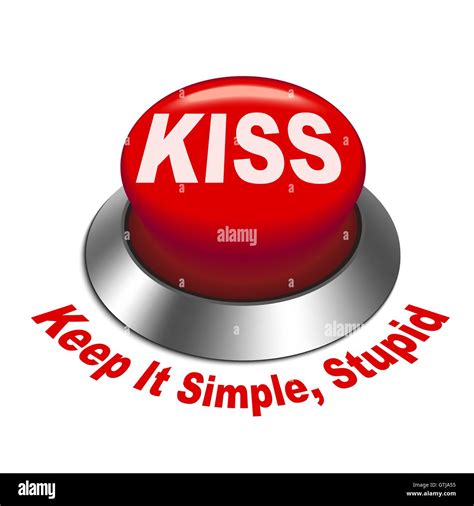 3d illustration of principle of KISS ( Keep It Simple, stupid) button ...