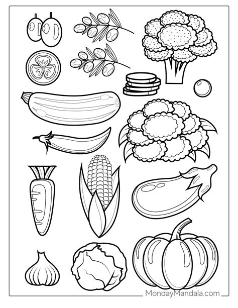 24 vegetable coloring pages free pdf printables – Artofit