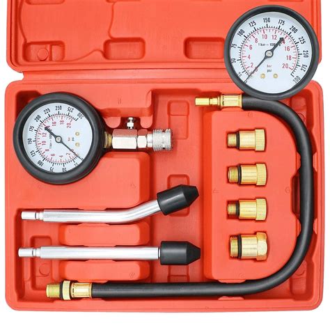 Probador de compresión automotriz – 8 manómetro de presión del cilindro del motor para motor de ...