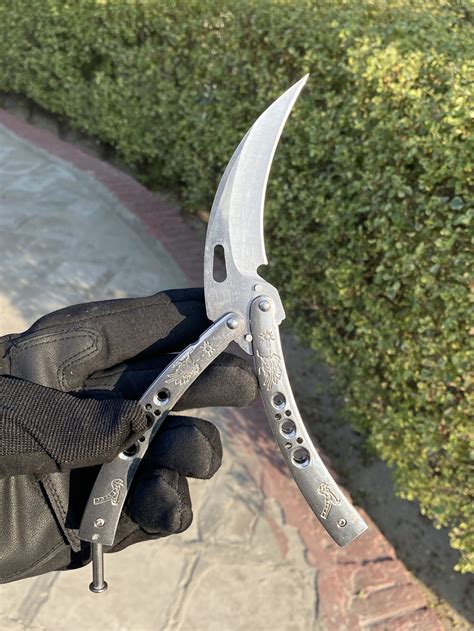 Chrome Karambit Butterfly Knife - KZ GEAR
