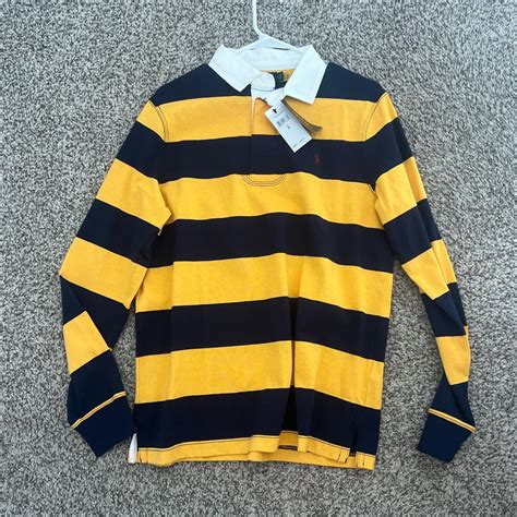 Polo Vintage striped long sleeve polo unworn with... - Depop