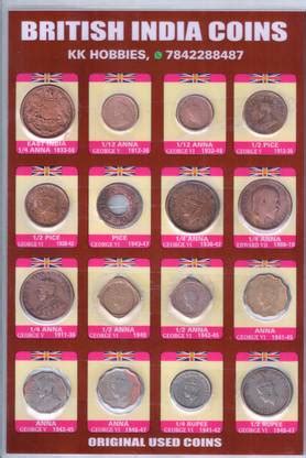 KMK 16 DIFFERENT BRITISH INDIA PAISA TO 1/4 ANNA Medieval Coin ...