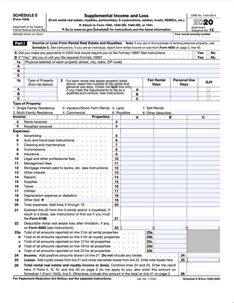 About The Schedule E Rental Income Tax Form