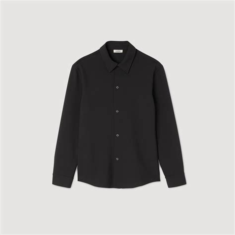Long-sleeved jersey shirt in Ecru for Men | Sandro Paris