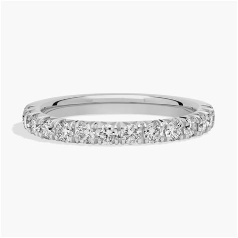 French Pavé Diamond Anniversary Ring In Platinum (1/2 Ct. tw. - H-I ...
