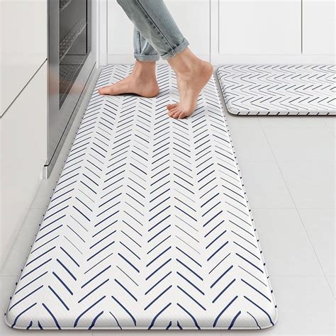 Anti Fatigue Kitchen Mats, 2 PCS Cushioned Kitchen Rugs, Waterproof ...