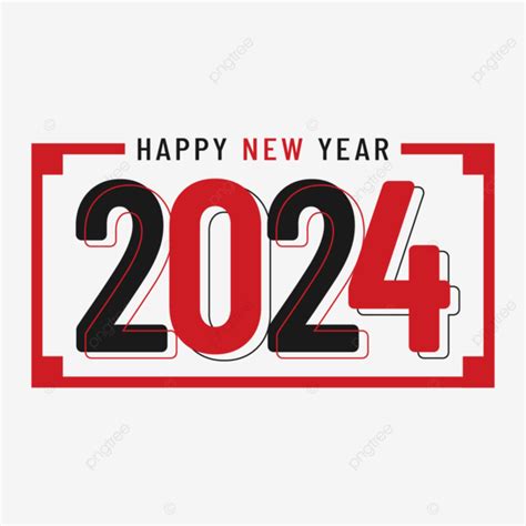 Red And Black 2024 New Year, 2024, New, Year PNG and Vector with ...