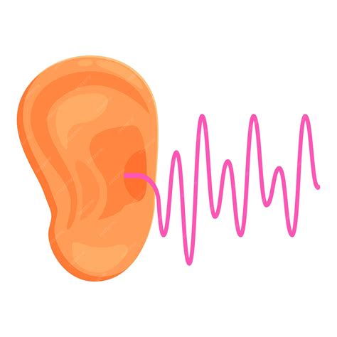 Premium Vector | Human ear hearing sound wave vibrating through ...