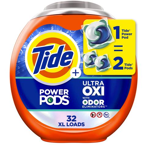 Tide Power PODS Ultra OXI with Odor Eliminators Laundry Detergent Packs ...