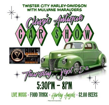 Bike Night and Classic Car show at TCHD, Twister City Harley-Davidson ...