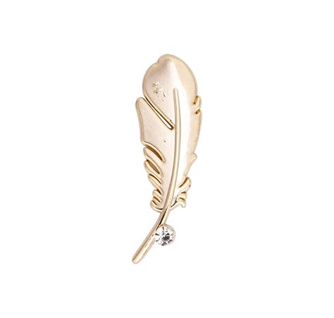 Buy Knighthood Golden Metal Feather Leaf Lapel/Tie Pin Shirt Brooch for ...