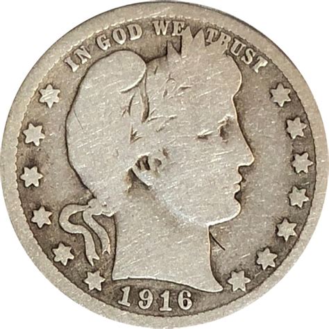 1916-D US Silver Barber Quarter-Last Year Of Issue | Property Room