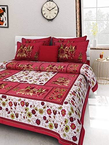 AC FASHION Rajasthani Jaipuri Sanganeri Printed 144 TC 100% Cotton Bed ...