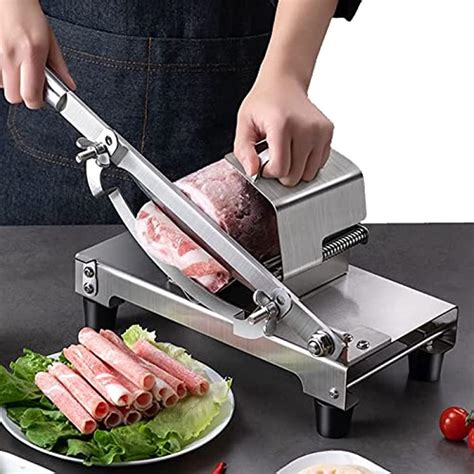 Amazon.com: DAIROX Manual Frozen Meat Slicer, Stainless Steel Meat ...