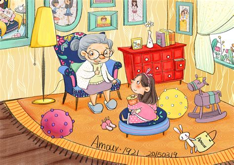 听奶奶讲故事|插画|儿童插画|Amour1921 - 原创作品 - 站酷 (ZCOOL)