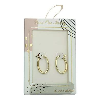 Taylor Grace 14k Gold Plated Oval Hoop Earrings