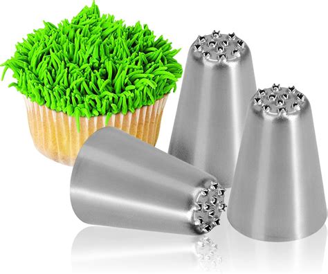Amazon.com: 3pcs Grass Icing Nozzles for Cake Decorating, Stainless ...