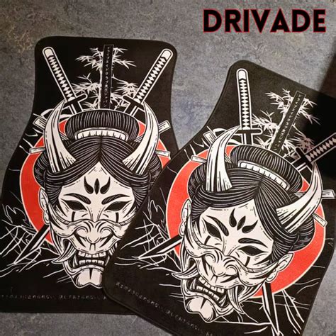 Female Samurai Car Floor Mats JDM Floor Mats JDM Car Mats Japanese Art ...