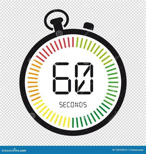Time And Clock, 60 Seconds - Vector Illustration - Isolated On ...