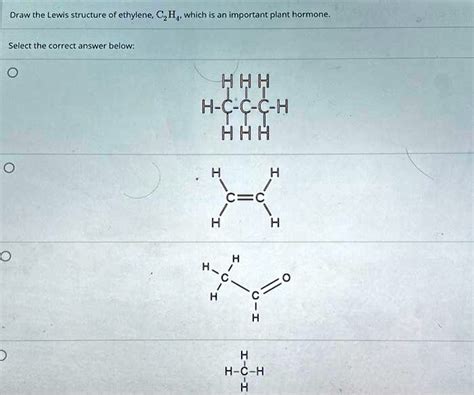 draw the lewis structure of ethylene czh which is an important plant ...