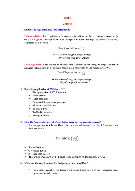 Unit 5: Key Concepts in Voltage Regulation and Timer IC Applications ...