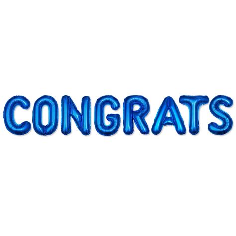 Congrats Balloon Congratulations Banner Blue Graduation Decorations ...