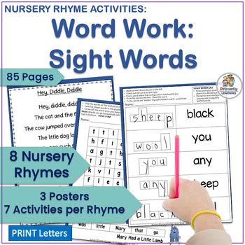 Nursery Rhymes Word Work Practice for Decodable Text and Heart Words