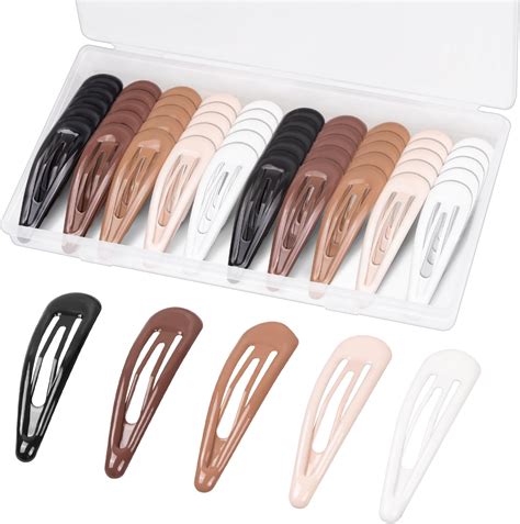 Amazon.com : Gingbiss 50Pcs Snap Hair Clips for Woman, 2.3 inch ...