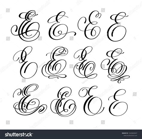 Calligraphy Capital Letter E