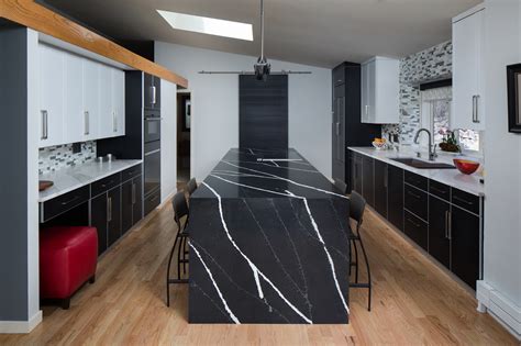 Modern White Kitchen Dark Floor