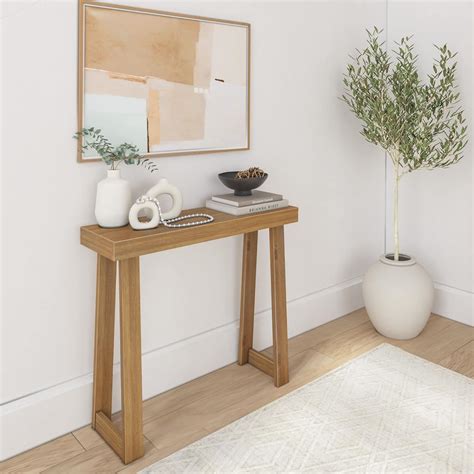 Plank+Beam Solid Wood Console Table, 36 Inch, Sofa Table, Narrow ...