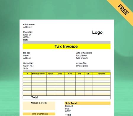 Physiotherapy Bill Format Free Download
