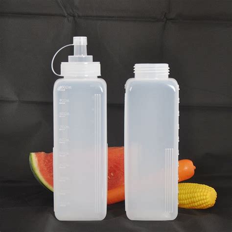 Nayao1000ml Square Plastic Large Caliber Squeeze Bottle Home Vinegar ...