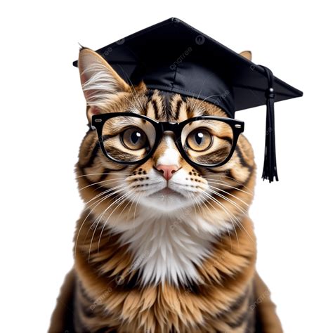 Graduation Cat In Glasses PNG, Vector, PSD, and Clipart With ...