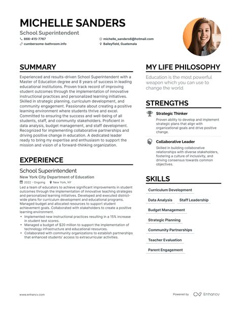 3 Successful School Superintendent Resume Examples And Writing Tips for ...